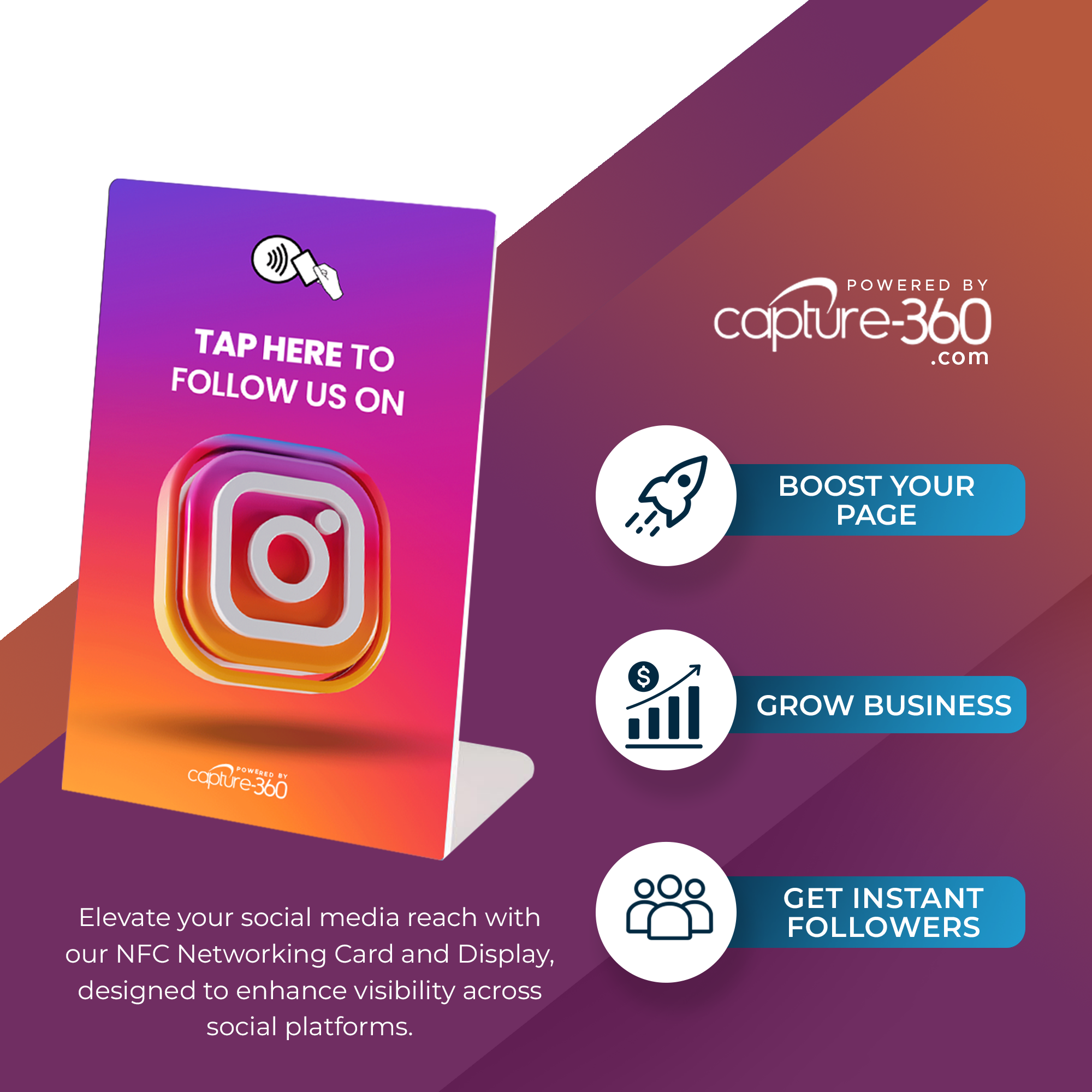 Follow Us On Social Media - Instagram Stand - CAPTURE360 CAPTURE360