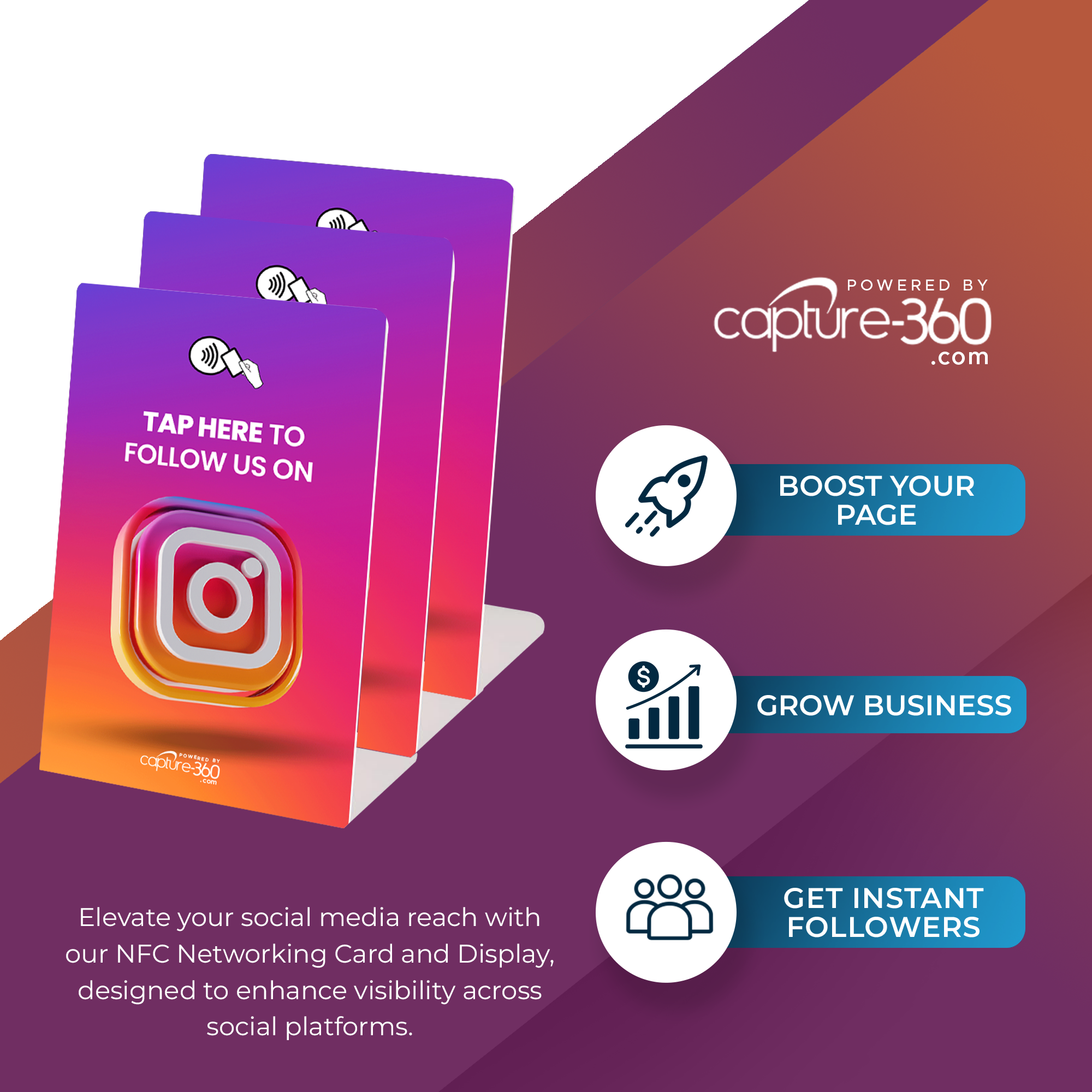 Follow Us On Social Media - Instagram Stand - CAPTURE360 CAPTURE360