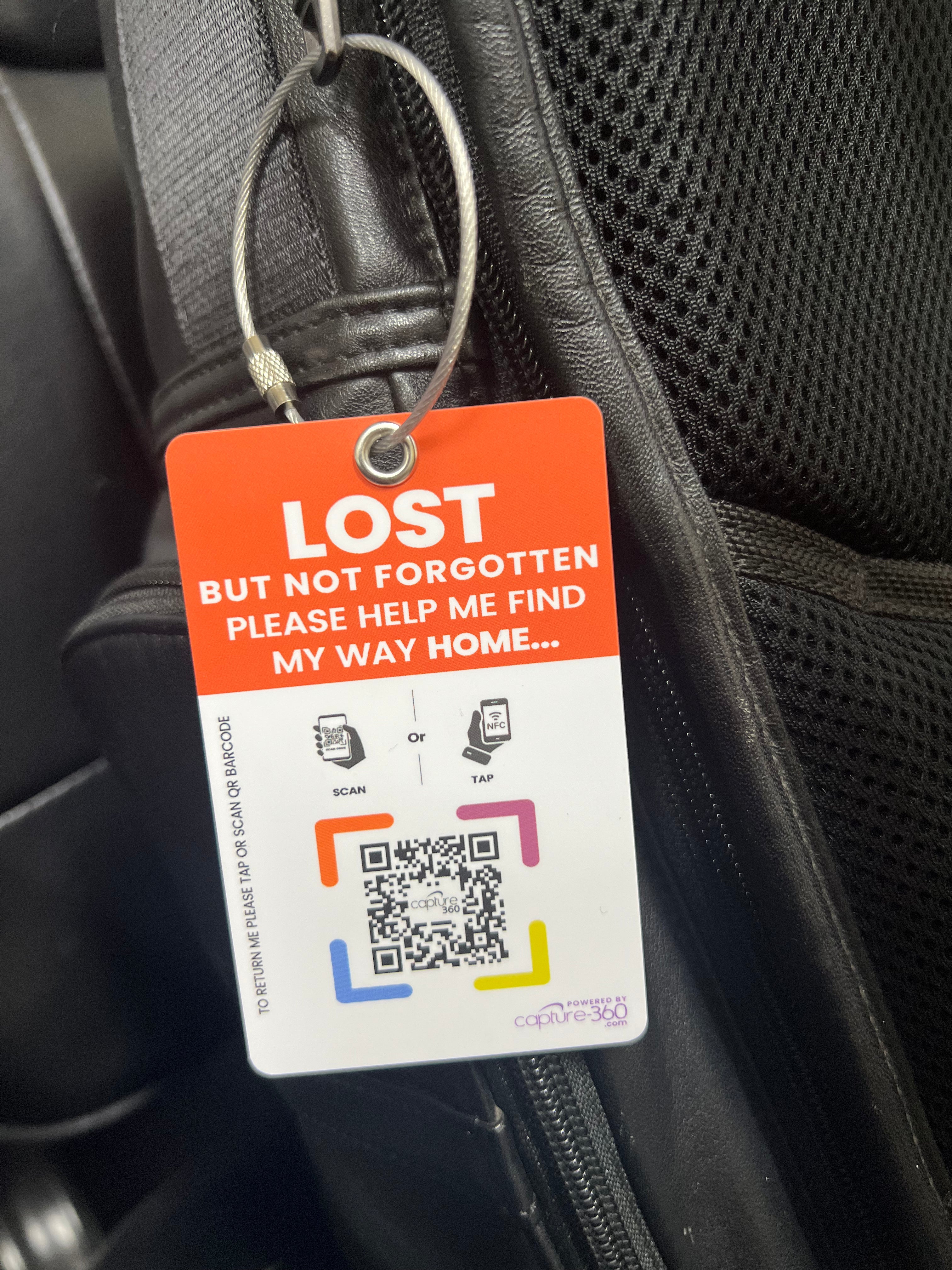 Capture 360 Smart ID Tag with NFC and QR Code for Luggage and Belongings - CAPTURE360 CAPTURE360