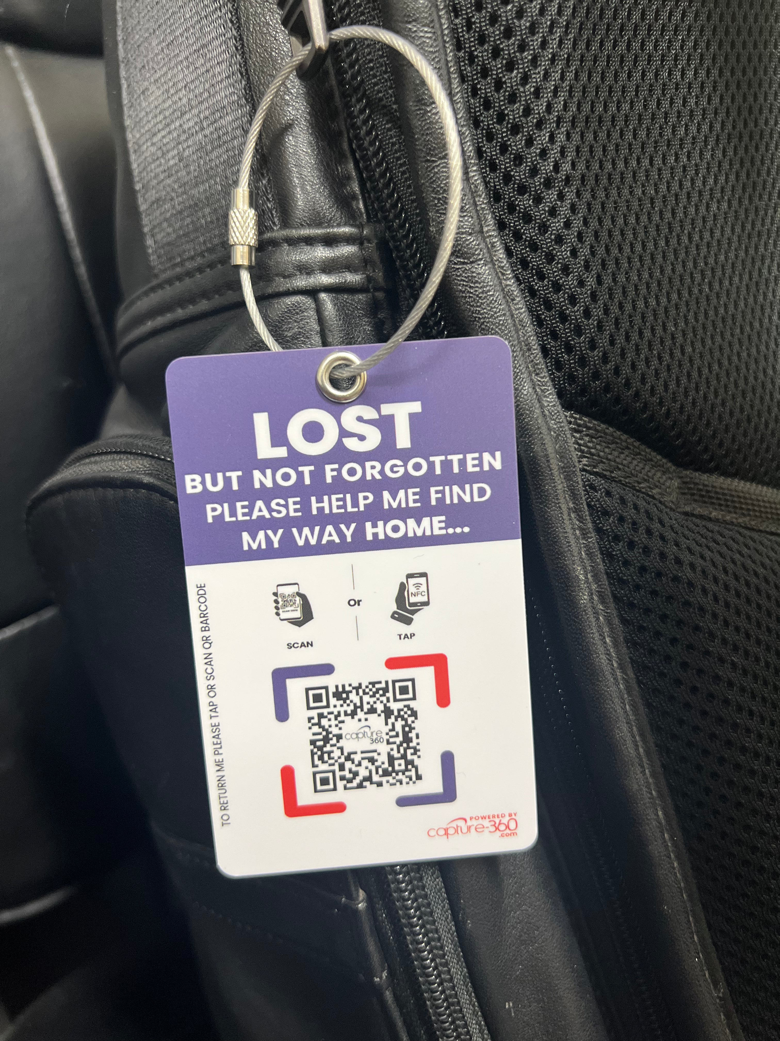 Capture 360 Smart ID Tag with NFC and QR Code for Luggage and Belongings - CAPTURE360 CAPTURE360