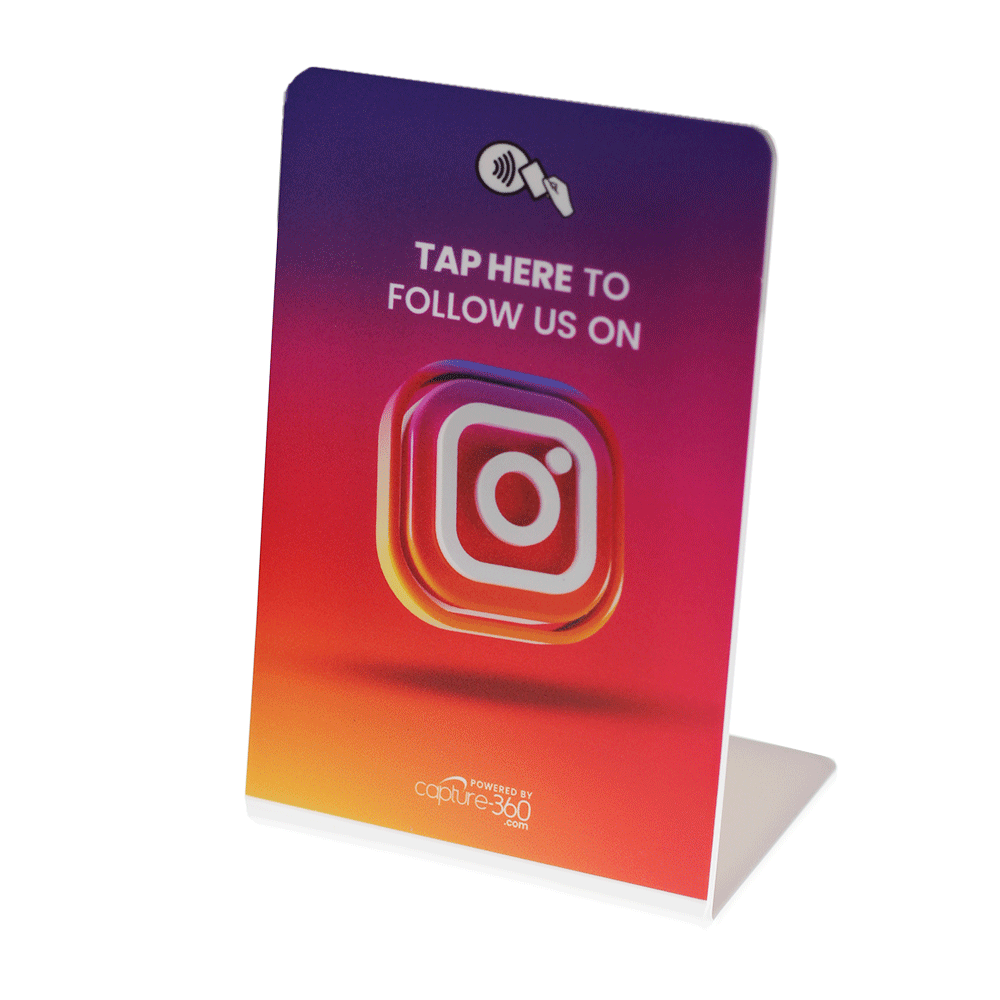 Follow Us On Social Media - Instagram Stand - CAPTURE360 CAPTURE360