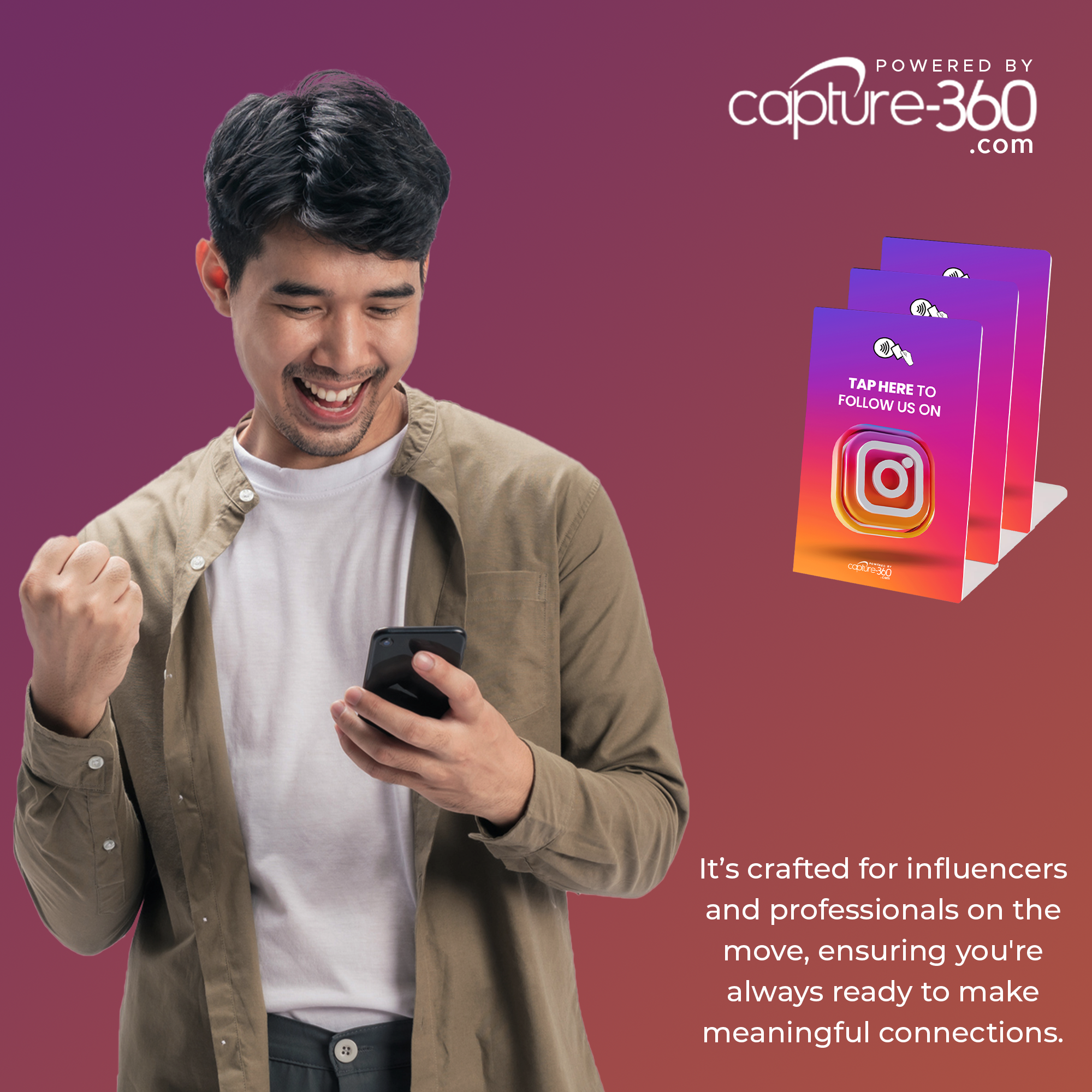 Follow Us On Social Media - Instagram Stand - CAPTURE360 CAPTURE360