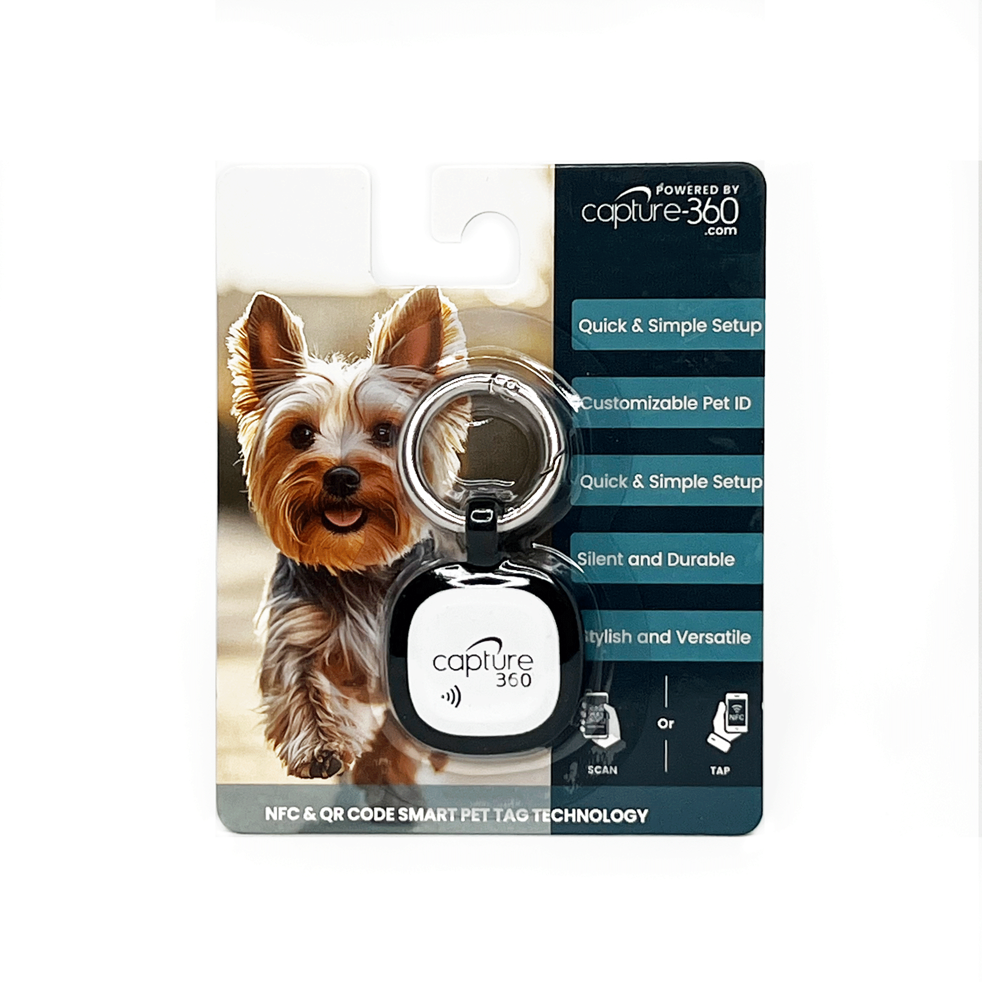 Capture 360 Silent Silicone Smart Pet ID Tag - With NFC & QR Code technology - CAPTURE360 CAPTURE360