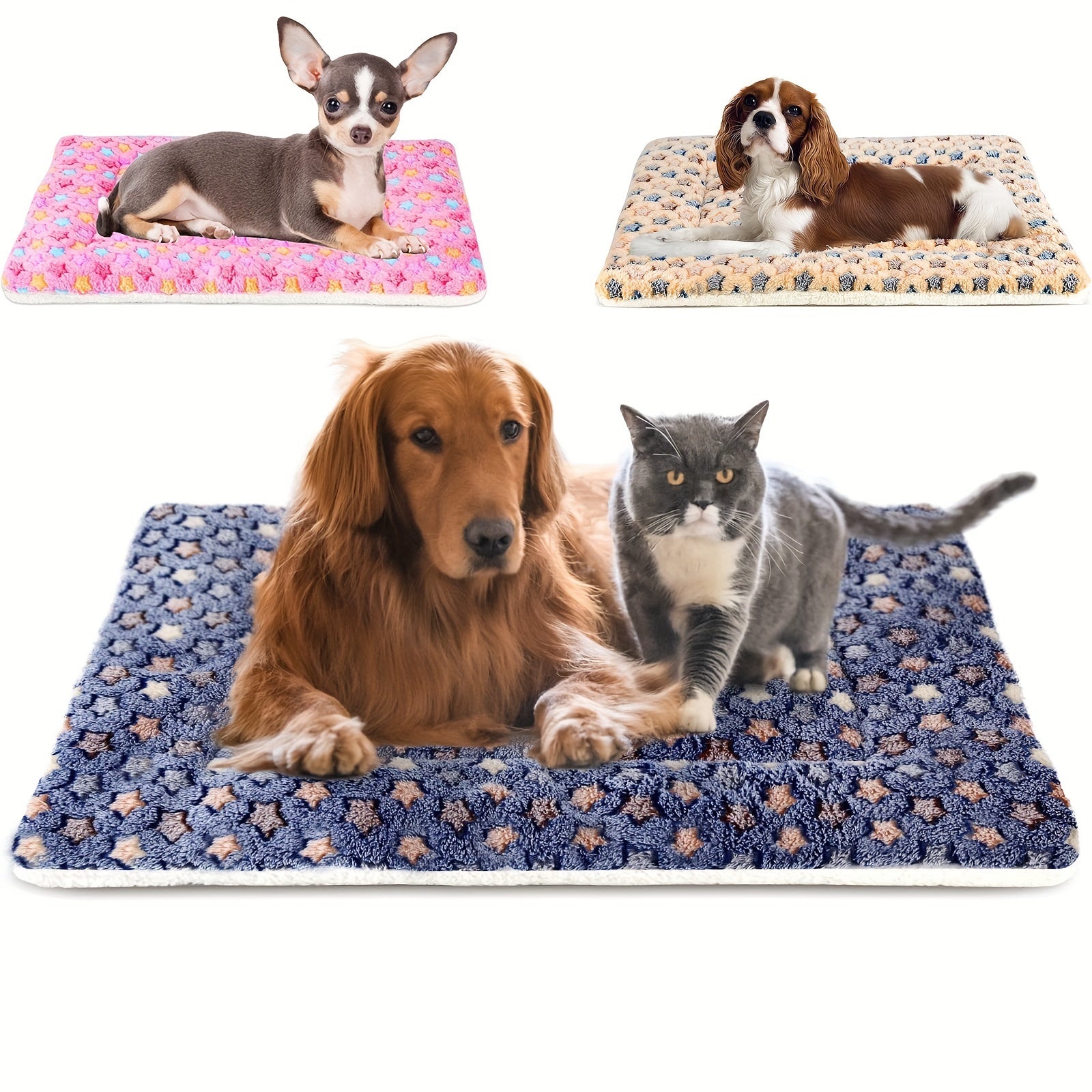 Pets Dog Bed Mat Crate Pad Soft Pet Bed Washable Crate Mat For Large Medium Small Dogs Reversible Fleece Dog Crate Kennel Mat Cat Bed Liner Super Soft Fluffy Premium Fleece Pet Blanket - CAPTURE360