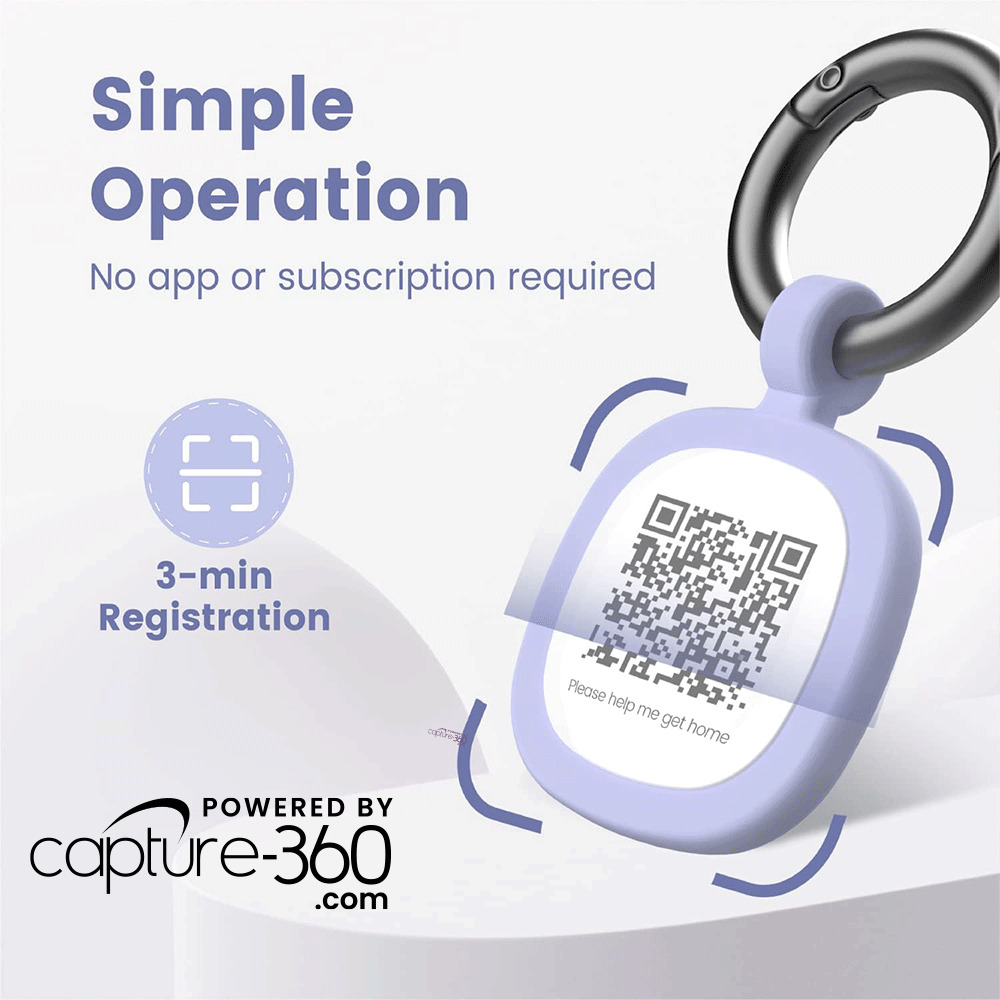 Capture 360 Silent Silicone Smart Pet ID Tag - With NFC & QR Code technology